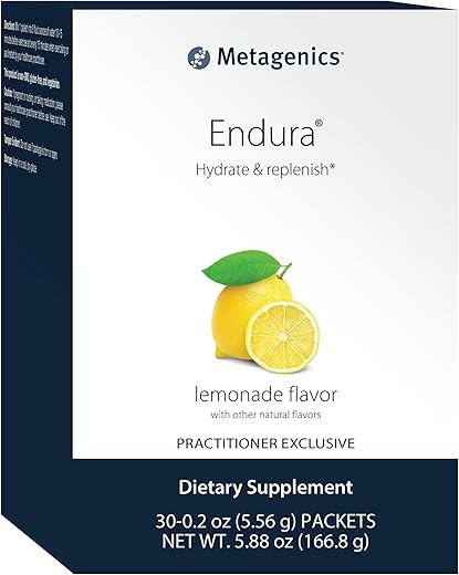 Endura – Pó de Suplemento para Equilíbrio Eletrolítico – Pacotes Hidratantes – com Ácido Ascórbico – Marca Metagenics - Metagenics