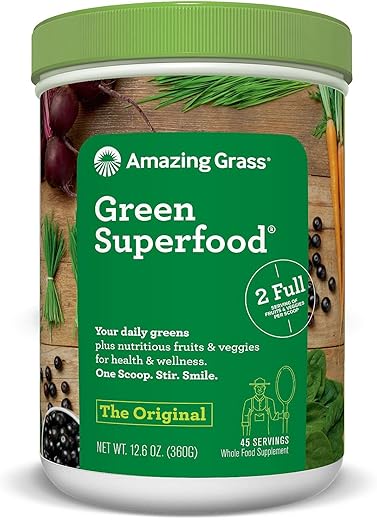 Green Superfood Original 12.6 Ounce – Superalimento Verde, 360g - Amazing Grass