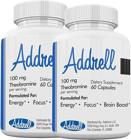 Focus Pep - Addrell 2 Pack – Pílulas Estimulantes de Energia – Alternativa de Suplemento para Estudo – Suplementos Naturais Nootrópicos