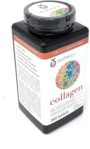 Collagen Plus Biotin – 390 Tabletes | Colágeno + Biotina | Saúde da Pele e Cabelos | Marca Youtheory - Youtheory