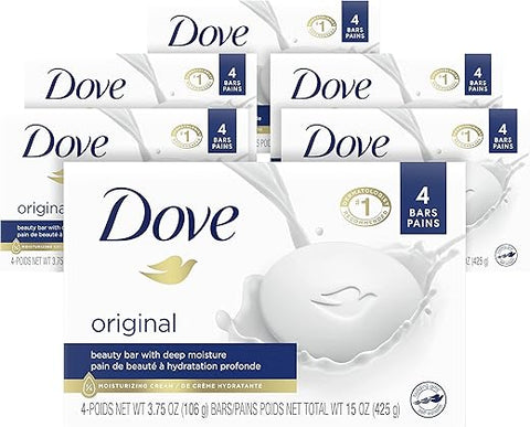 Sabonete Dove Original Hidratante com 1/4 de Creme Hidratante – 24 Unidades, 110g Cada