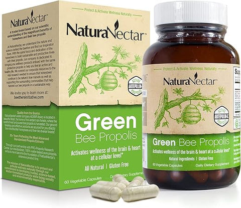 Green Bee Propolis Certificado NSF | Propolis Premium Brasileiro | Alívio Cuidadoso | Apicultura Ética | Máxima Visibilidade - NaturaNectar