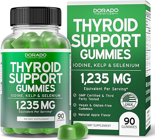 DORADO NUTRITION - Suporte para Tireoide Feminino – Marca em Destaque – Fórmula Natural – 60 cápsulas – 1200 mg