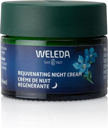 Creme Noturno Rejuvenescedor para o Rosto, Hidratante Vegetal com Genciana Azul e Edelweiss – 50g - Weleda