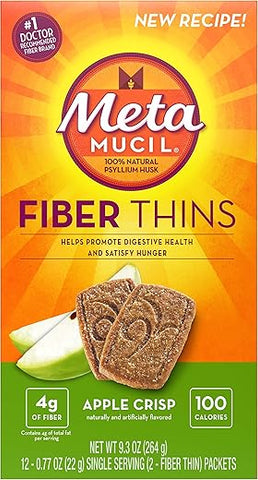 Meta Biscoitos de Fibra Multigrãos de Maçã Crocante 24 unidades (Pacote com 3) - Metamucil