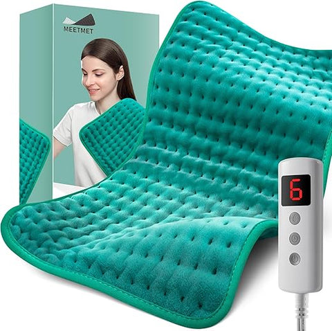 MEETMET - Aquecedor Elétrico para Presentes de Natal – Almofada Térmica para Alívio de Dor nas Costas, Pescoço, Ombros e Cólicas, com Desligamento Automático, Opções de Calor Úmido e Seco, Presentes para Mulheres, Homens, Mãe, Pai, Esposa