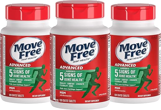 Advanced Glucosamina Condroitina MSM Suporte Articular, Melhora Mobilidade Conforto Força Flexibilidade – Marca Move Free - Move Free