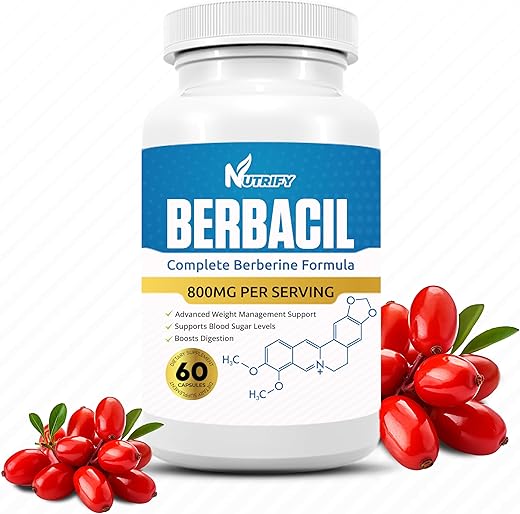 Generic - Berbacil – Berberina Pura 100%, Maior Absorção, 800mg, Livre de OGM, Fabricado nos EUA