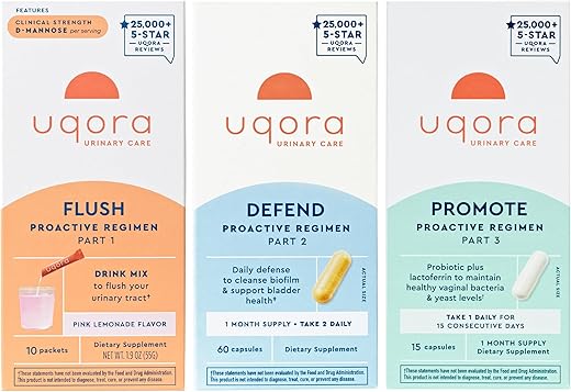 Kit 3-Pack – Bebida em Pó para Saúde do Trato Urinário, Limpeza Diária de Biofilme e Probiótico Vaginal Especializado - Uqora