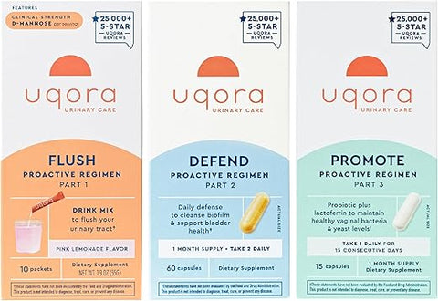 Kit 3-Pack – Bebida em Pó para Saúde do Trato Urinário, Limpeza Diária de Biofilme e Probiótico Vaginal Especializado - Uqora