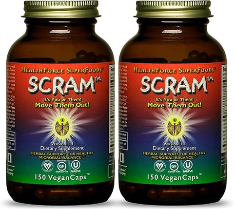 HEALTHFORCE SUPERFOODS - HealthForce SuperFoods Scram – Suplemento Herbal com Cardo Mariano e Artemísia | 60 cápsulas | Detox e Limpeza do Organismo