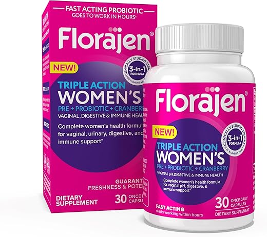 Probiótico Vaginal Feminino, Prebiótico – 30 Cápsulas - Florajen