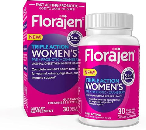 Probiótico Vaginal Feminino, Prebiótico – 30 Cápsulas - Florajen