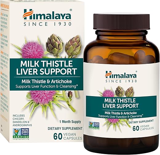 Cápsulas de Suporte ao Fígado com Cardo de Leite, 60 Unidades, 350 mg de Cardo de Leite com Alcachofra, Chicória e Andrographis - Himalaya