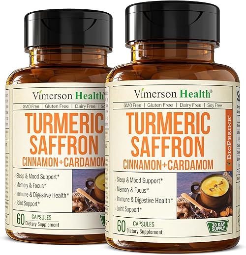 Vimerson Health - Suplemento de Açafrão-da-terra com Canela – Potencialize sua saúde com a marca Turmeric Saffron
