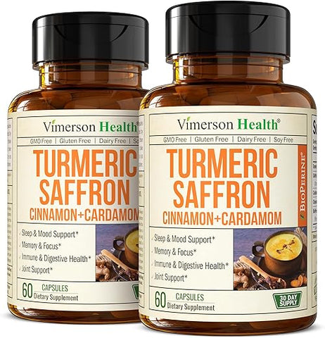 Vimerson Health - Suplemento de Açafrão-da-terra com Canela – Potencialize sua saúde com a marca Turmeric Saffron