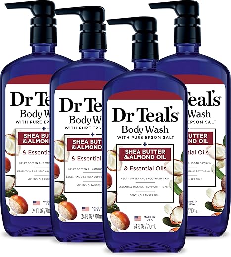 Dr Teal's - Dr Teal’s Body Wash com Sal de Epsom Puro e Manteiga de Karité – Hidratante e Relaxante – 500ml