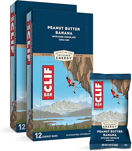 Product Of Clif - Barras Energéticas CLIF – Manteiga de Amendoim Banana Chocolate Amargo – Feitas com Aveia Orgânica – Alimento à Base de Plantas – Vegetariano – Kosher (Barras de Proteína de 2,4 Ounces, 24 Unidades) Embalagem Pode Variar