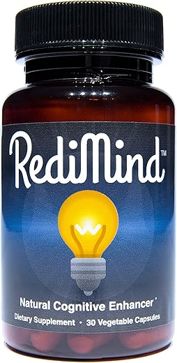 RediMind - Suplemento de Aumento Cognitivo Natural em Cápsulas  – Vegano, Livre de Transgênicos e Glúten