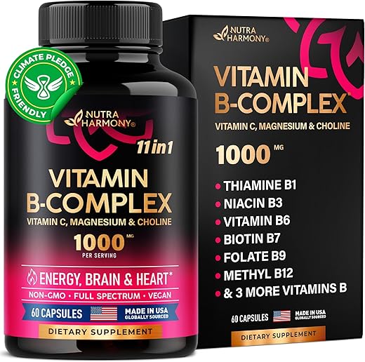 NUTRAHARMONY - Complexo de Vitamina B para Homens – Aumente sua Energia e Bem-Estar  XYZ