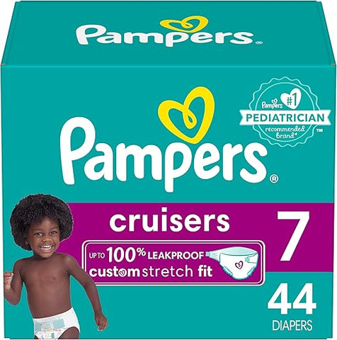 Cruisers Tamanho 7 – 44 Unidades, Fraldas Descartáveis para Bebês Ativos com Ajuste Personalizado - Pampers