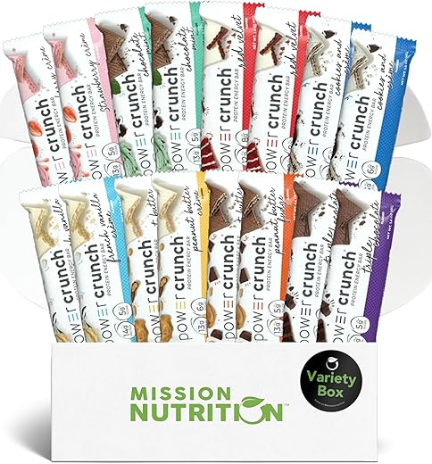 Mission Nutrition - Power Crunch Barras de Proteína – Pack Variado – Alta Proteína, Baixa Caloria, Lanche com Baixo Açúcar – Caixa de Lanches Variados (16 Unidades) 40g por Barra