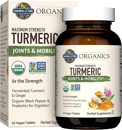 Organics – Cúrcuma Máxima para Articulações – Fortalecimento Máximo – 60 cápsulas - Garden of Life