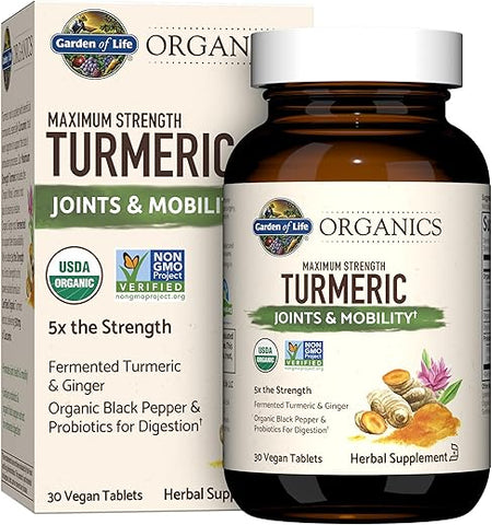 Organics – Cúrcuma Máxima para Articulações – Fortalecimento Máximo – 60 cápsulas - Garden of Life