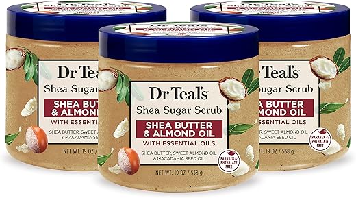 Dr Teal's - Dr Teal’s Esfoliante Corporal de Açúcar de Karité, Manteiga de Karité com Óleo de Amêndoa – 200g