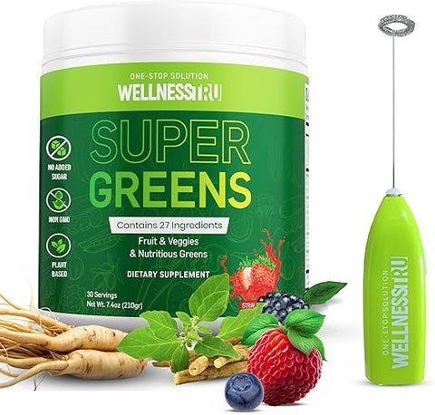 Wellness Tru - Pó Verde Superfood – Suporte Digestivo com Spirulina e Chlorella | Marca: Digestive Support | 100g