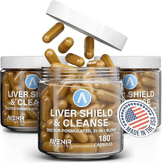 Avenir Nutrition - Liver Shield: Proteção para o Fígado – Fórmula Avançada | 60 cápsulas | Detox e Saúde Hepática | 100% Natural