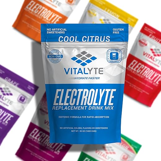 Pó para Bebida Isotônica de Reposição de Eletrólitos, Hidratação Pós-Treino, Sem Glúten, Embalagem de 1, 35 g, Sabor Cítrico Refrescante - Vitalyte