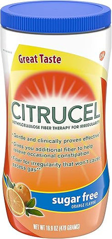 CITRUCEL - Citrucel Pó de Terapia de Fibra de Metilcelulose Sabor Laranja Sem Açúcar, 500g (Pack com 3)