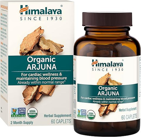 Orgânico Arjuna Suplemento Herbal, Suporte Cardiovascular, Manutenção da Pressão Arterial, Saúde do Coração, Certificado Orgânico pelo USDA, Não-OGM, Vegano, 700 mg, 60 Cápsulas Vegetais - Himalaya