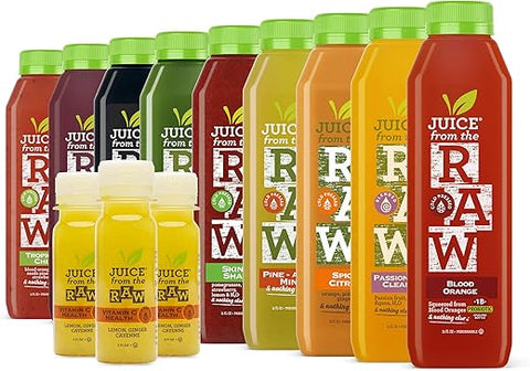 Juice From the RAW - Suco From the RAW 9-Dia Vitamina-C Imunidade Limpeza Mais Popular Limpeza/Detox de Suco / 100%% Suco Cru Prensado a Frio (18 Garrafas 9 Shots)