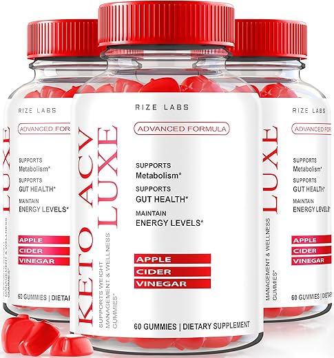 rize labs - (3 Pacotes) Gomas Keto Luxe ACV – Gomas Keto ACV Luxe para Homens e Mulheres – Máxima Força – Avançada Perda de Peso – Gomas Keto ACV – Gomas Keto ACV Luxe Gummy AVC Plus – Gomitas Keto