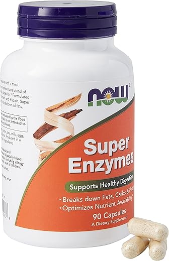 Super Enzymes – 90 Cápsulas | Fórmula Avançada para Digestão | Enzimas Digestivas | Saúde Digestiva | 90 Cápsulas | Marca NOW Foods - NOW Foods