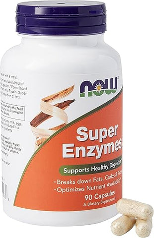 Super Enzymes – 90 Cápsulas | Fórmula Avançada para Digestão | Enzimas Digestivas | Saúde Digestiva | 90 Cápsulas | Marca NOW Foods - NOW Foods