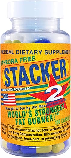 STACKER 2 - Stacker 2 Queimador de Gordura Cápsulas, Livre de Ephedra, Frasco com 100 Unidades
