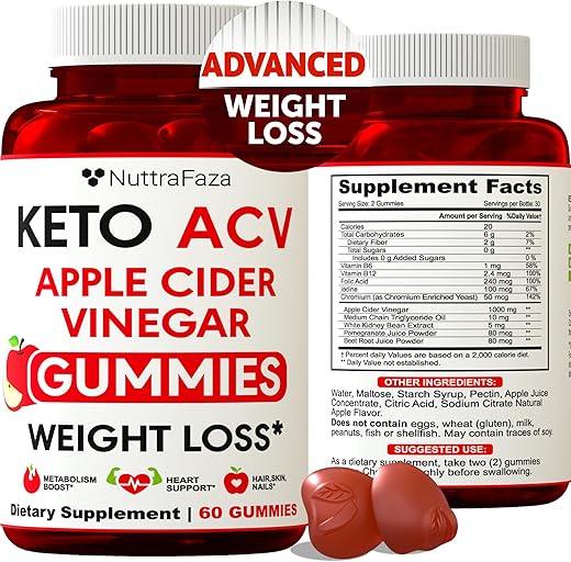 NuttraFaza INC - Keto ACV Gummies Avançado para Perda de Peso – Gomas de ACV Keto para Perda de Peso – Suplemento de Gomas Keto para Dieta – Vinagre de Maçã Kelly Clarkson – Fabricado nos EUA