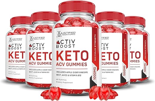 Justified Laboratories - (5 Pacotes) Gomas Activboost Keto ACV Fórmula Avançada 1000MG Active Boost Keto Gomas Vinagre de Maçã Activ Boost Formulado com Romã e Beterraba em Pó B12 Vegano