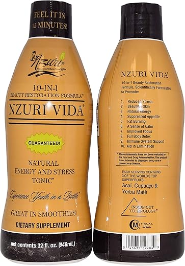 Vida – Tônico Restaurador Corporal 10 em 1 32 Oz – 2 Frascos | Marca Nzuri Vida - Nzuri