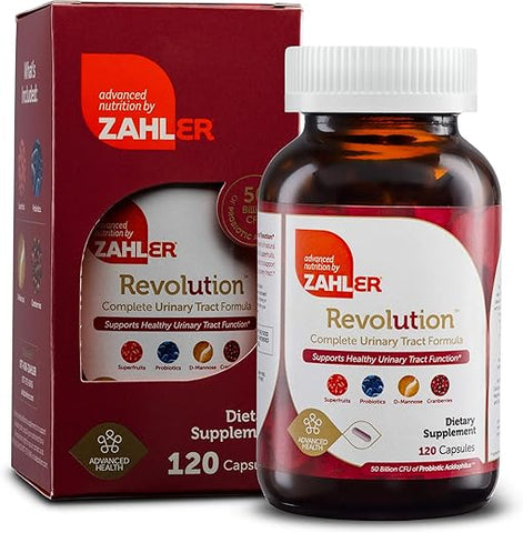 UT Revolution: Concentrado Natural de Cranberry com D-Manose e Probióticos, Certificado Kosher, 120 Cápsulas - Zahler