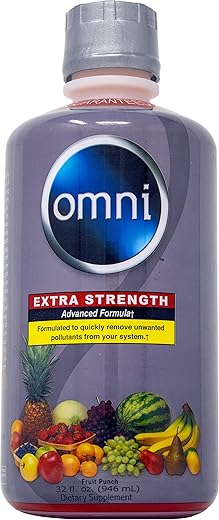 Omni Cleansing Drink – Desintoxicação Corporal Extra Forte, Líquido Herbal Cleanse, Limpe seu Sistema, Sabor Ponche de Frutas, 32 ml, Suporte Premium à Desintoxicação - Wellgenix