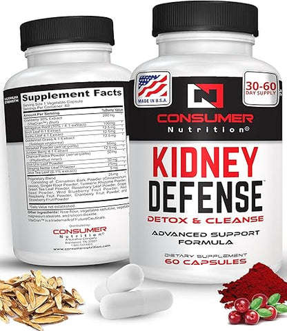 Consumer Nutrition - Suplemento para Suporte Renal – Defesa Renal e Desintoxicação Renal – Marca Kidney Defense