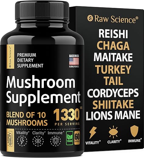 S RAW SCIENCE - Suplemento de Cogumelo – Shiitake | Potencialize sua saúde com cogumelos Shiitake | 100g
