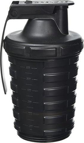 Garrafa Shaker Grenade | Copo de Proteína com Compartimento de Armazenamento | Filtro à Prova de Vazamentos Incluso | Garrafa Esportiva Livre de BPA | Compartimentos para Comprimidos | Preta, 600ml