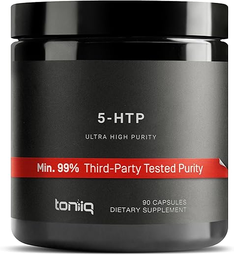 Ultra High Strength 5HTP Capsules – Cápsulas de 99% Altamente Purificadas e Bioabsorvíveis – Extrato Concentrado 12:1 – 200mg – 90 Cápsulas Vegetais - Toniiq