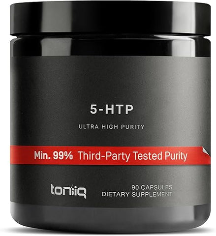 Ultra High Strength 5HTP Capsules – Cápsulas de 99% Altamente Purificadas e Bioabsorvíveis – Extrato Concentrado 12:1 – 200mg – 90 Cápsulas Vegetais - Toniiq