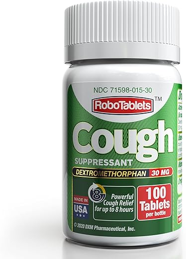 RoboTablets - Dextrometorfano 30mg: Alívio da Tosse em 100 Doses, 100 Comprimidos de 5mm